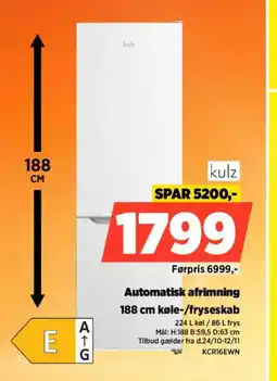 Power Kulz køle-/fryseskab KCR16EWN tilbud