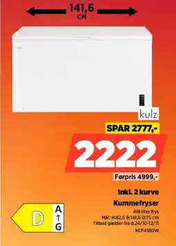 Power Kulz Kummefryser KCF418DW tilbud