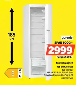Power Gorenje 185 cm Køleskab RP619EEW5 tilbud
