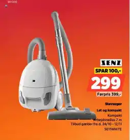 Power SENZ Støvsuger SE11WHITE tilbud