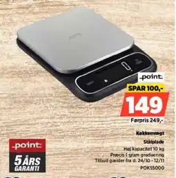 Power Point Køkkenvægt POKS5000 tilbud