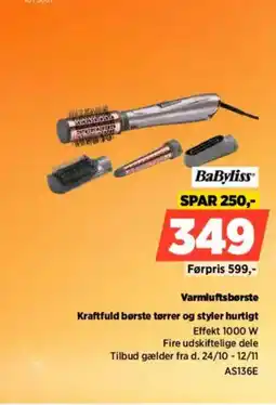 Power BaByliss Varmluftsbørste AS136E tilbud