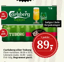 Dagli'Brugsen Carlsberg eller Tuborg tilbud