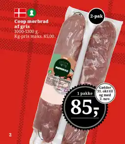 Dagli'Brugsen Coop mørbrad af gris tilbud