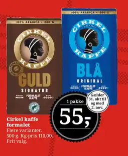 Dagli'Brugsen Cirkel kaffe formalet tilbud