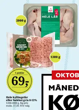 Dagli'Brugsen Hele kyllingelår eller hakket gris 8-12% tilbud