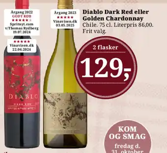 Dagli'Brugsen Diablo Dark Red eller Golden Chardonnay tilbud