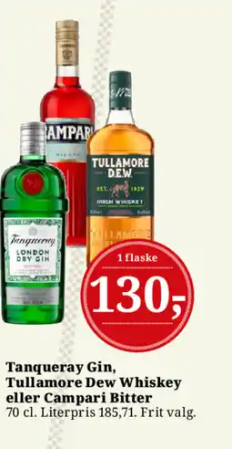 Dagli'Brugsen Tanqueray Gin, Tullamore Dew Whiskey eller Campari Bitter tilbud