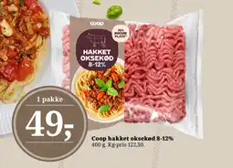 Dagli'Brugsen Coop hakket oksekød 8-12% tilbud