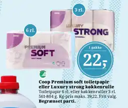 Dagli'Brugsen Coop Premium soft toiletpapir eller Luxury strong køkkenrulle tilbud