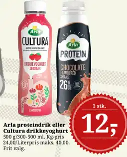 Dagli'Brugsen Arla proteindrik eller Cultura drikkeyoghurt tilbud