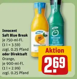 REWE DE Innocent Saft Blue Break oder Direksaft tilbud