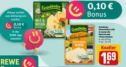 REWE DE Grünländer Käsescheiben mild & nussig oder Naturfreunde Tilsiterscheiben tilbud