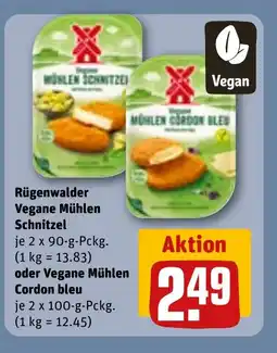 REWE DE Rügenwalder Vegane Mühlen Schnitzel oder Vegane Mühlen Cordon bleu tilbud