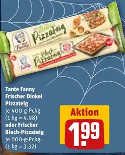 REWE DE Tante Fanny Frischer Dinkel Pizzateig oder Frischer Blech-Pizzateig tilbud