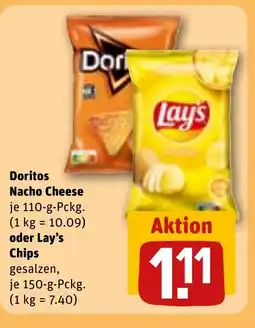 REWE DE Doritos Nacho Cheese oder Lay's Chips tilbud