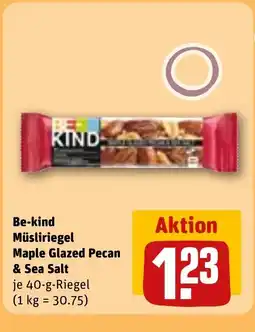 REWE DE Be-kind Müsliriegel Maple Glazed Pecan & Sea Salt tilbud