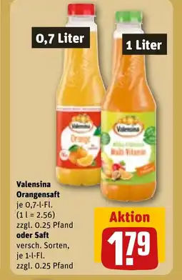 REWE DE Valensina Orangensaft oder Saft tilbud