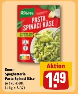 REWE DE Knorr Spaghetteria Pasta Spinaci Käse tilbud