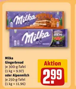 REWE DE Milka Gingerbread oder Alpenmilch tilbud