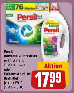 REWE DE Persil Universal 4 in 1 Discs oder Colorwaschmittel Kraft Gel tilbud