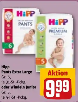 REWE DE HiPP Pants Extra Large oder Windeln Junior tilbud