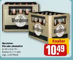 REWE DE Warsteiner Pils oder alkoholfrei tilbud