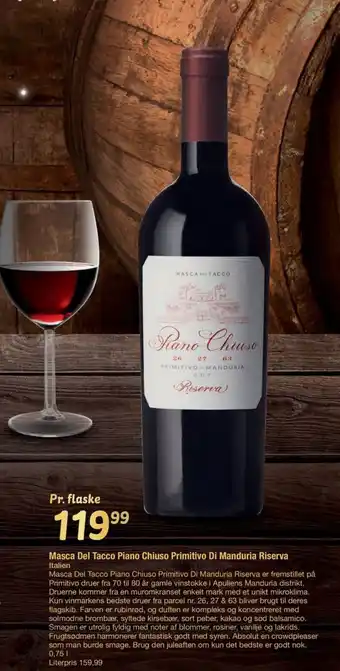 Fakta Tyskland Masca Del Tacco Piano Chiuso Primitivo Di Manduria Riserva Italien tilbud