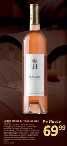 Fakta Tyskland Le Rosé Malbec du Prince, IGP 2024 Frankrig tilbud