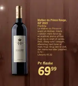 Fakta Tyskland Malbec du Prince Rouge, IGP 2022 Frankrig tilbud