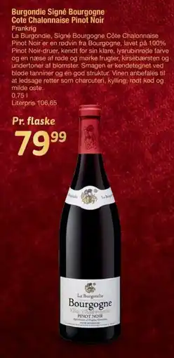 Fakta Tyskland Burgondie Signé Bourgogne Cote Chalonnaise Pinot Noir Frankrig tilbud