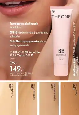 Oriflame THE ONE BB Beautifier MAX Cream SPF 15 tilbud
