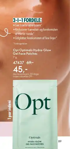 Oriflame Opt Optimals Hydra-Glow Gel Face Patches tilbud