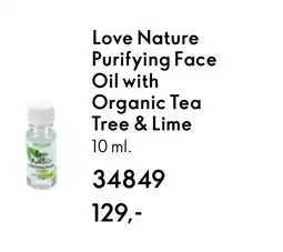 Oriflame Love Nature Purifying Face Oil with Organic Tea Tree & Lime tilbud