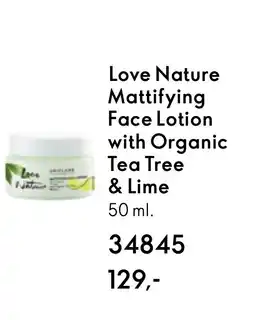 Oriflame Love Nature Mattifying Face Lotion with Organic Tea Tree & Lime tilbud