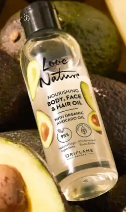 Oriflame Love Nature Nourishing Body, Face & Hair Oil with organic Avocado oil tilbud