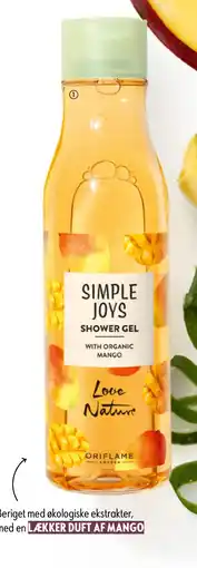 Oriflame Simple Joys Shower Gel with Organic Mango Love Nature tilbud