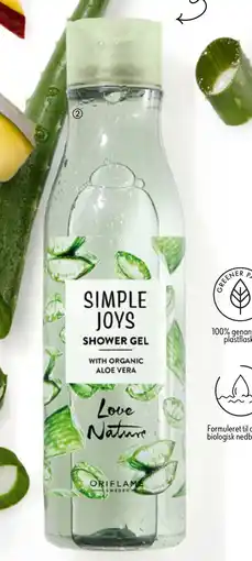Oriflame Simple Joys Shower Gel with Organic Aloe Vera Love Nature tilbud