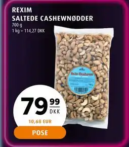 Scandinavian Park REXIM SALTEDE CASHEWNØDDER, DKK 79.99 tilbud