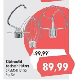 Citti KitchenAid Edelstahlrührer 5KSM5TH3PSS 3er-Set tilbud
