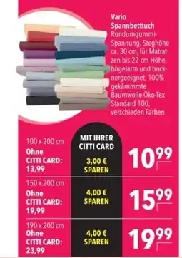 Citti Vario Spannbetttuch tilbud