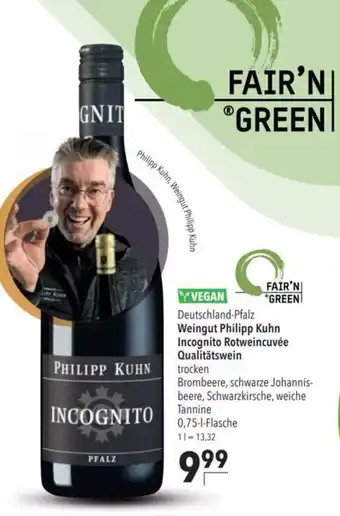 Citti YVEGAN Deutschland-Pfalz Weingut Philipp Kuhn Incognito Rotweincuvée Qualitätswein tilbud