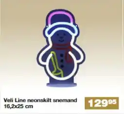 Bauhaus Veli Line neonskilt snemand tilbud