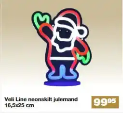 Bauhaus Veli Line neonskilt julemand tilbud