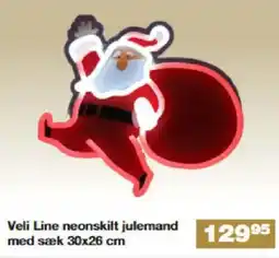 Bauhaus Veli Line neonskilt julemand med sæk tilbud