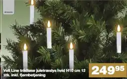 Bauhaus Veli Line trådløse juletræslys hvid H10 cm 12 stk. inkl. fjernbetjening tilbud