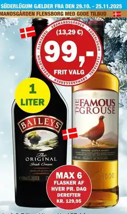 Købmandsgården The Famous Grouse, Baileys Original, DKK 99 tilbud