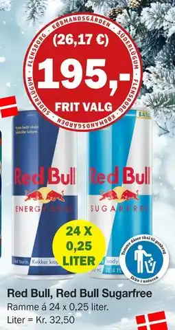 Købmandsgården Red Bull, Red Bull Sugarfree, DKK 195 tilbud