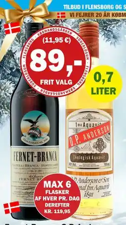 Købmandsgården Fernet-Branca, O.P. Anderson, DKK 89 tilbud