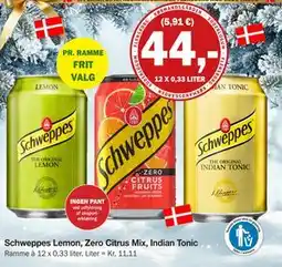 Købmandsgården Schweppes Lemon, Zero Citrus Mix, Indian Tonic, DKK 44 tilbud